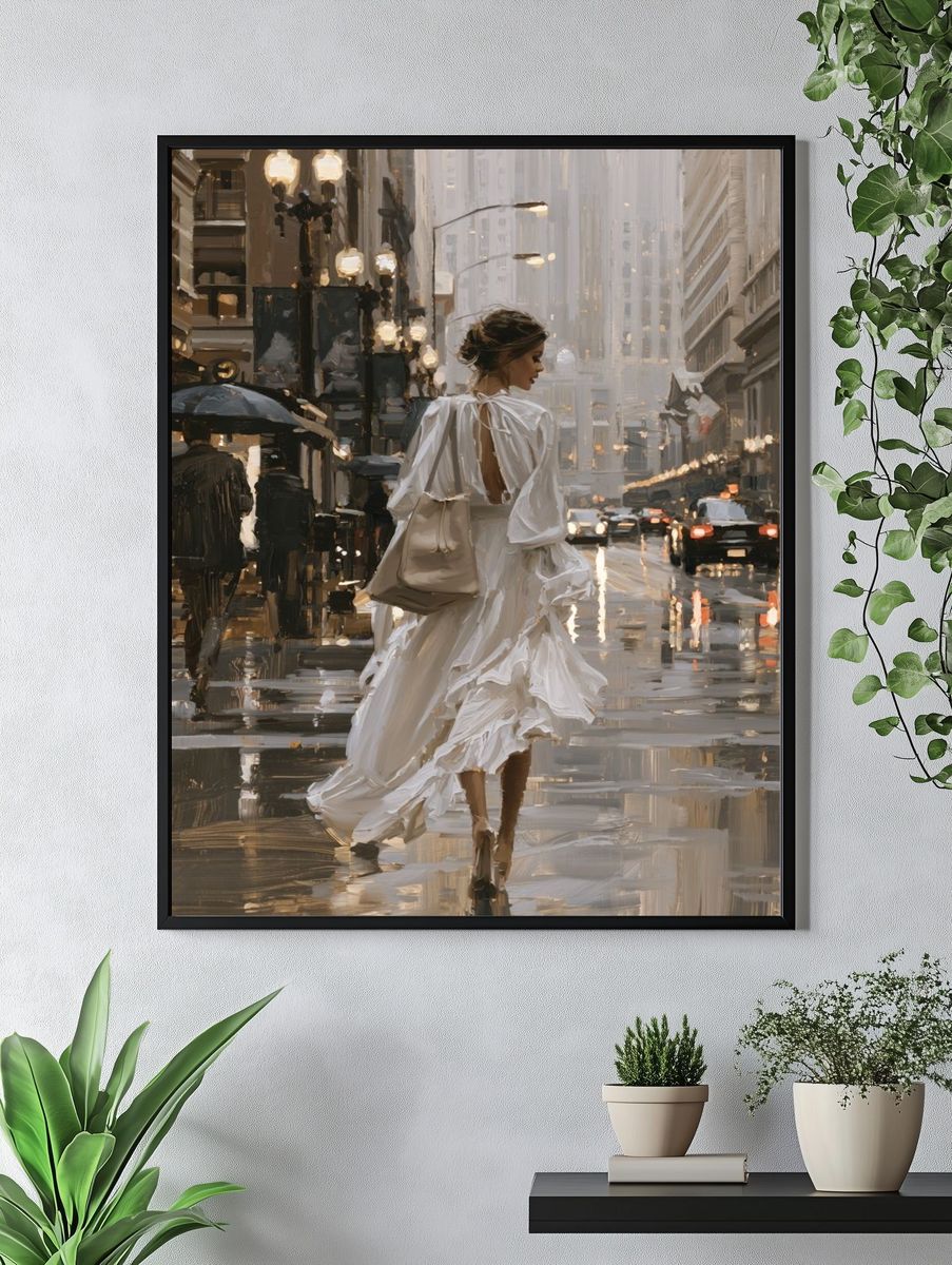 Rainy City Fashion Street Poster. — room view 4
