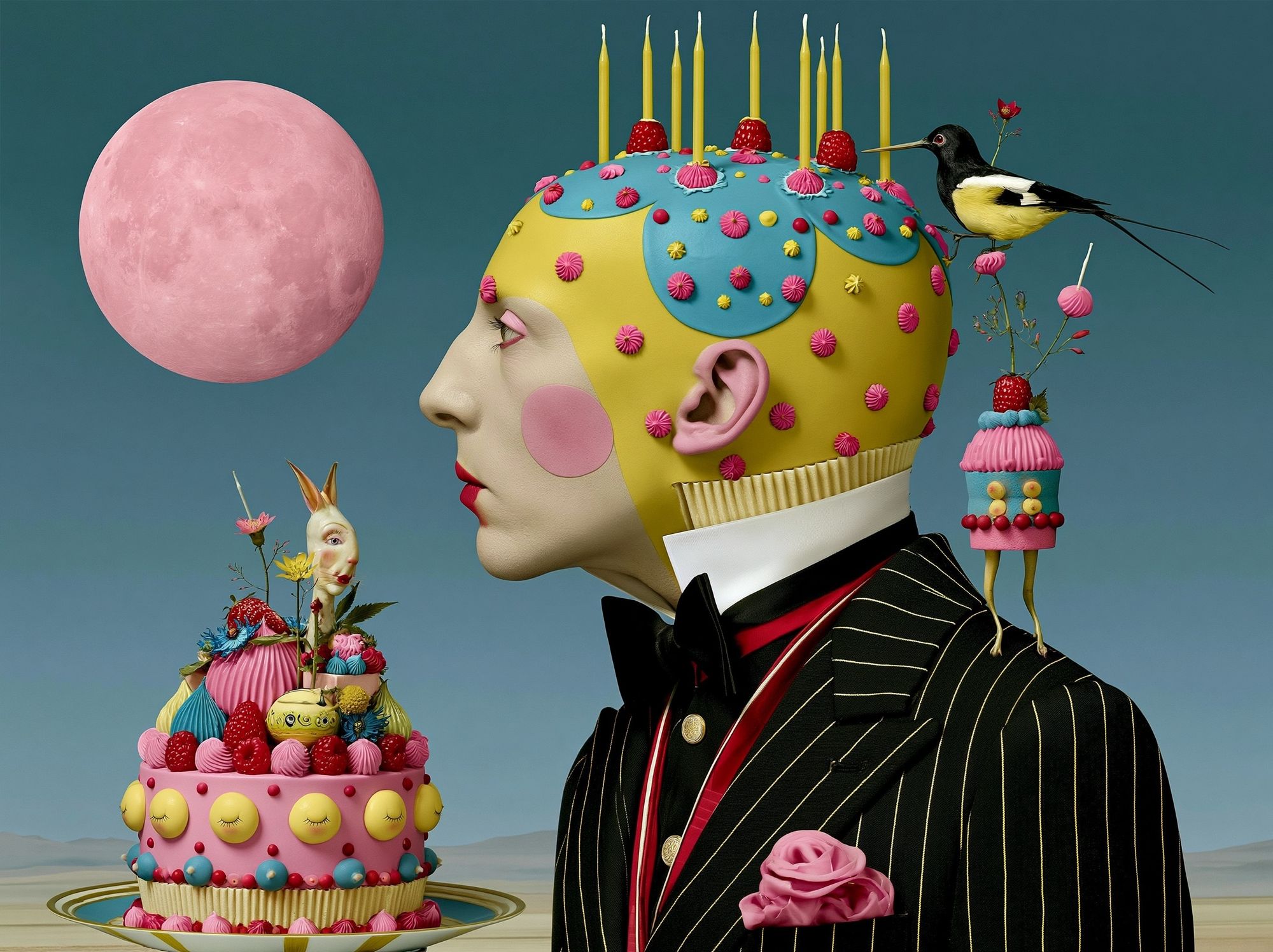 Surreal Cake Portrait Print. poster detail