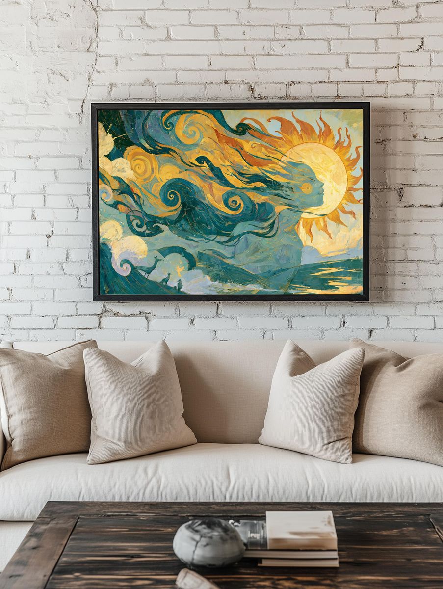 Sun and Moon Swirl Poster. room preview
