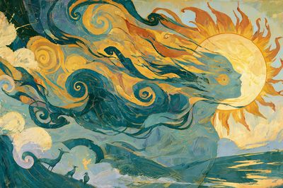 Sun and Moon Swirl Poster. poster