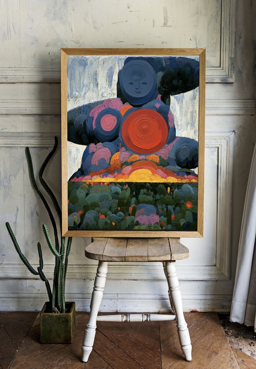 Surreal Sunset Landscape Print. room preview