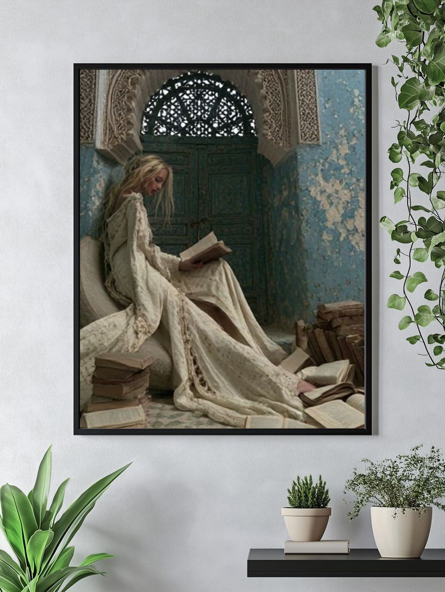 Reading in Blue Ruins Fine-Art Print. — room view 4