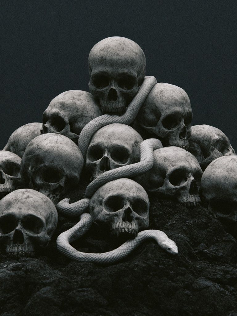 Skull Serpent Dark Print. poster detail