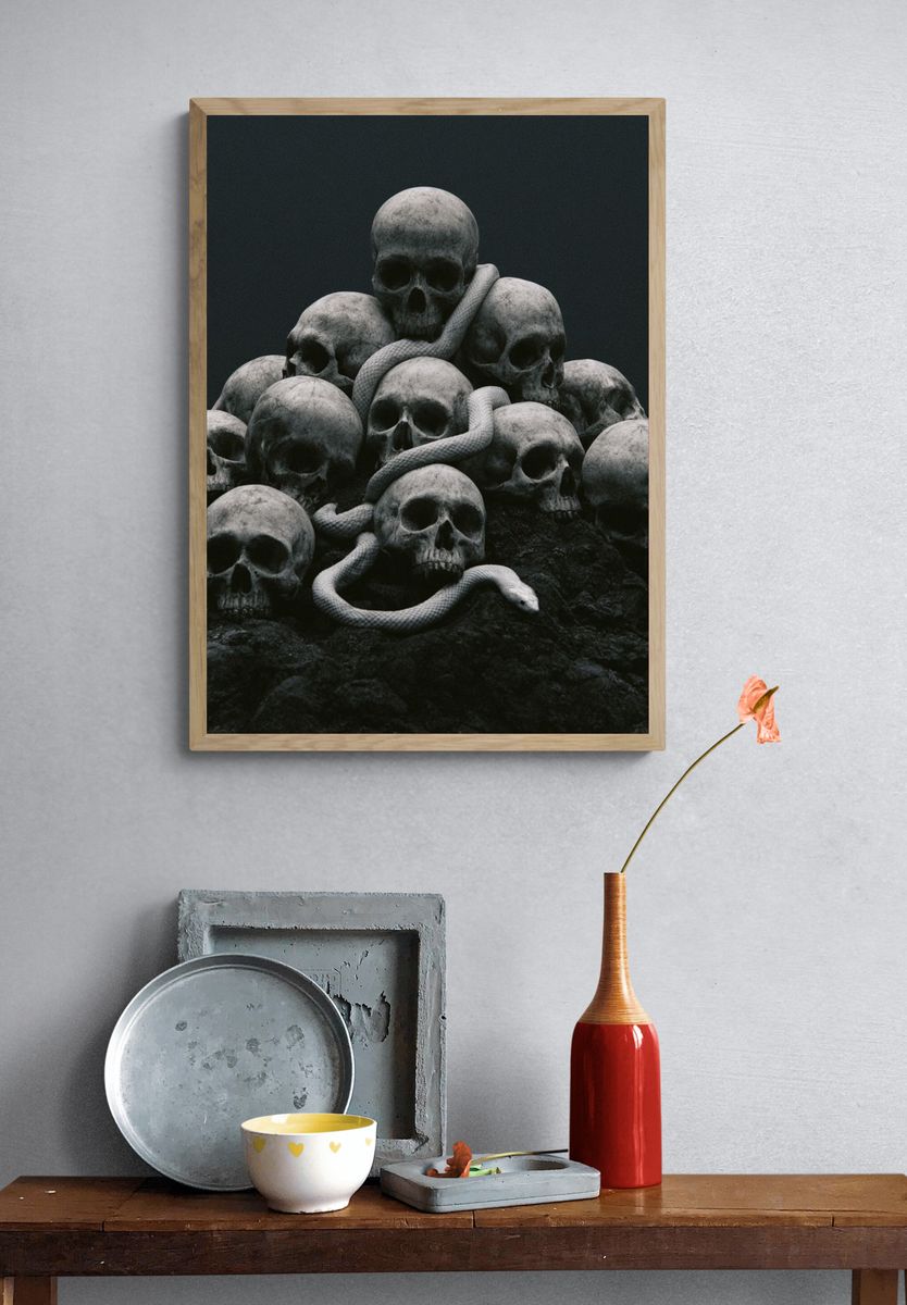 Skull Serpent Dark Print. — room view 3