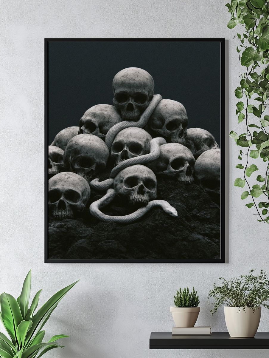 Skull Serpent Dark Print. — room view 4