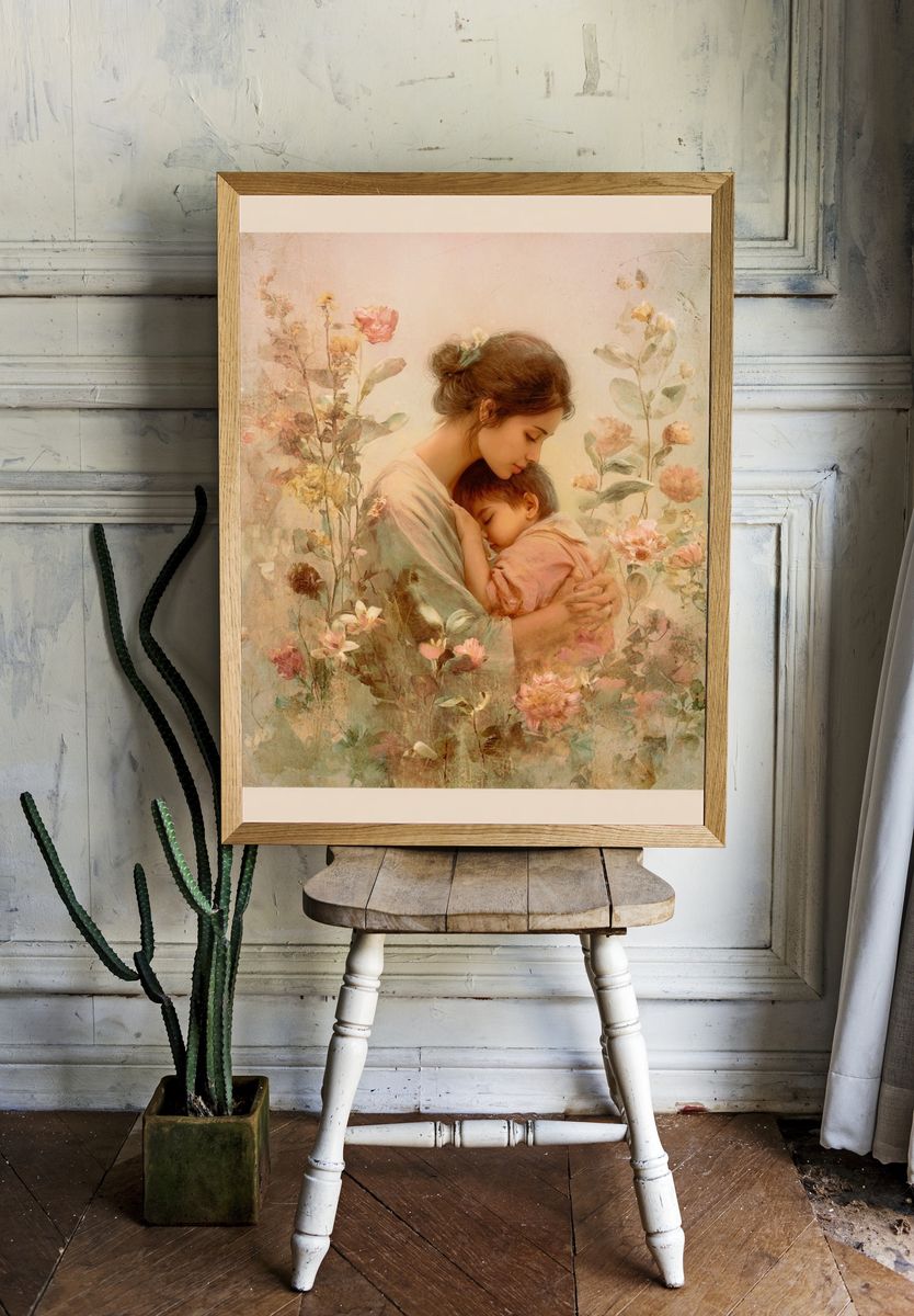 Mother and Child Floral Print. — room view 1