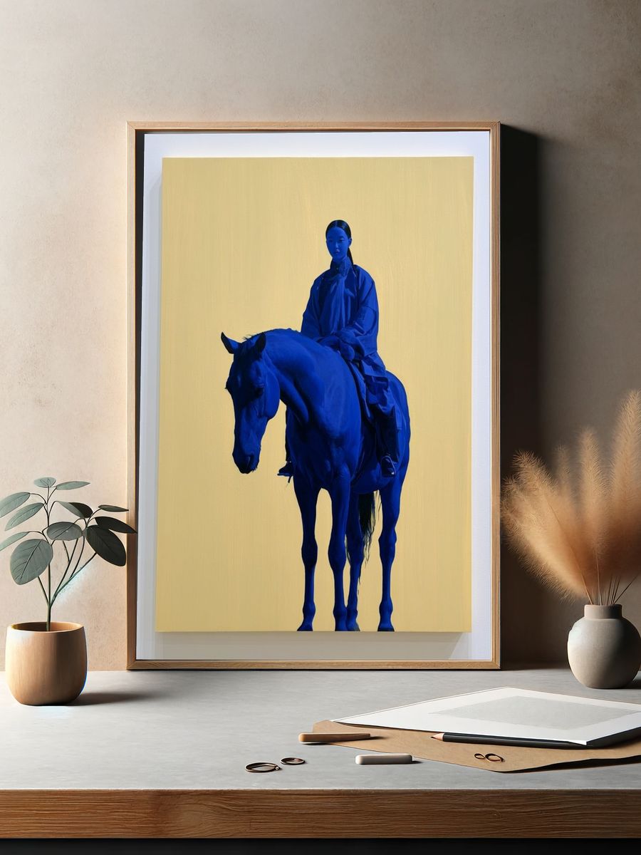 Blue Rider Contemporary Print. — room view 2