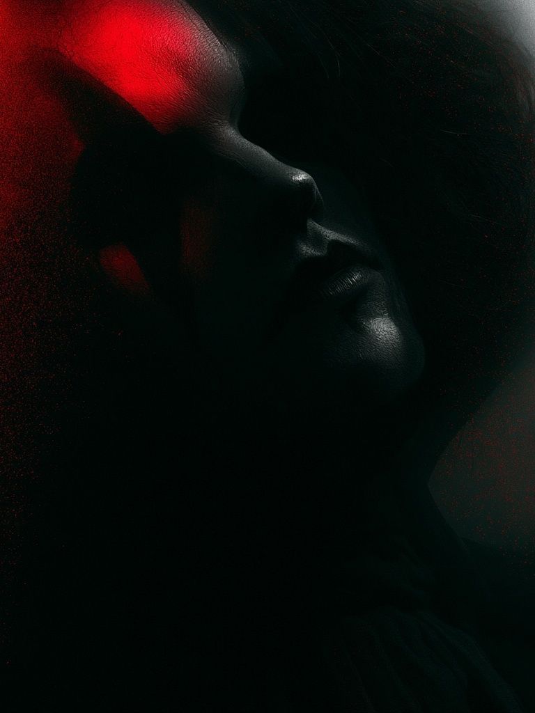 Red Noir Face Silhouette Poster. poster — fine-art art