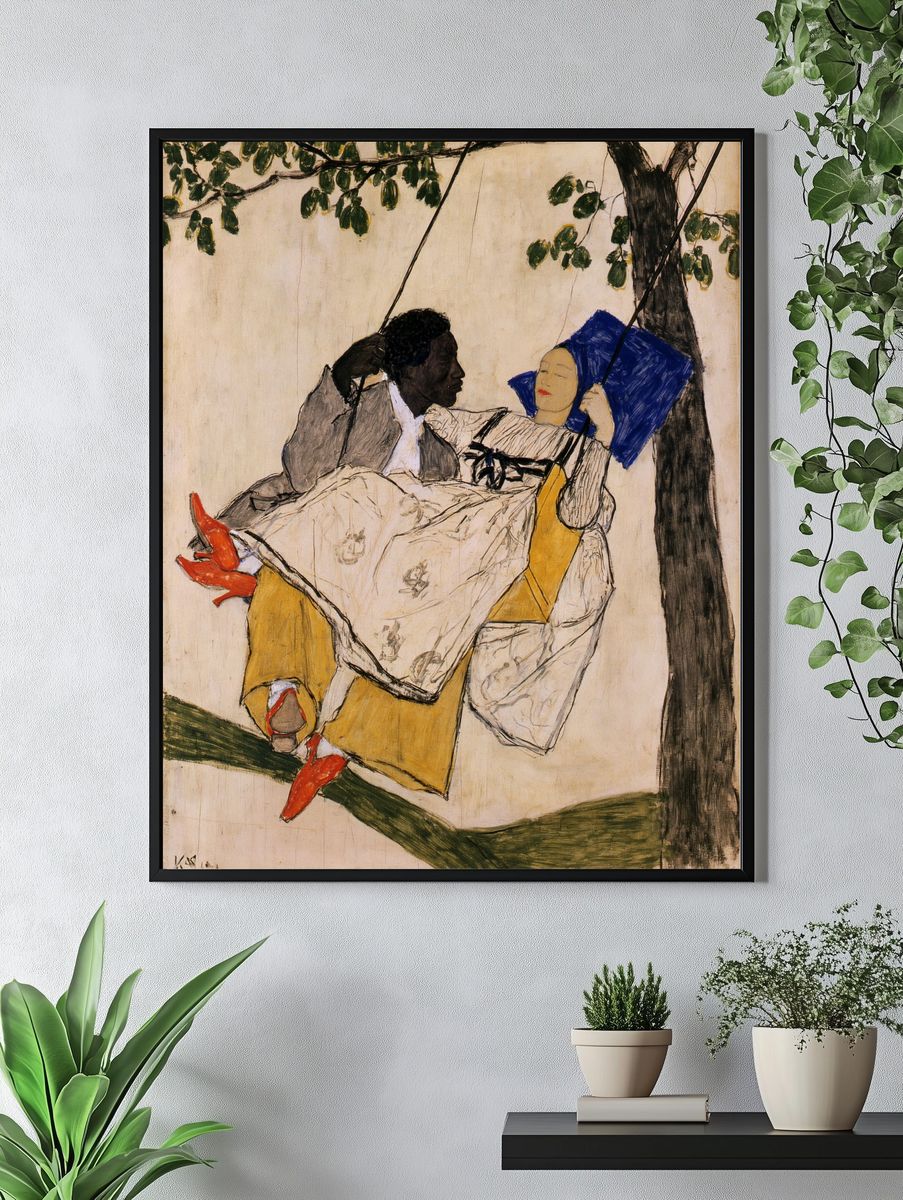 Couple on Swing Fine-Art Poster. — room view 4