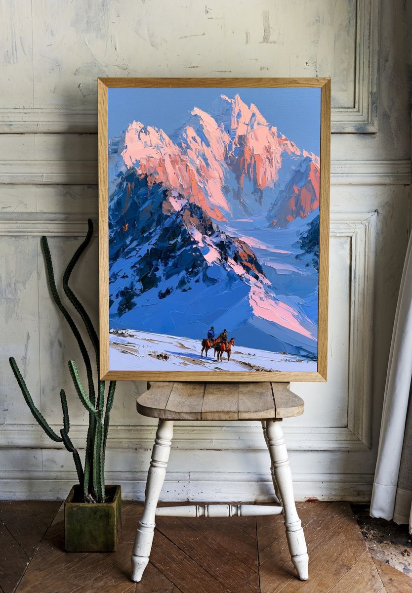 Alpine Sunrise Mountain Print. — room view 1