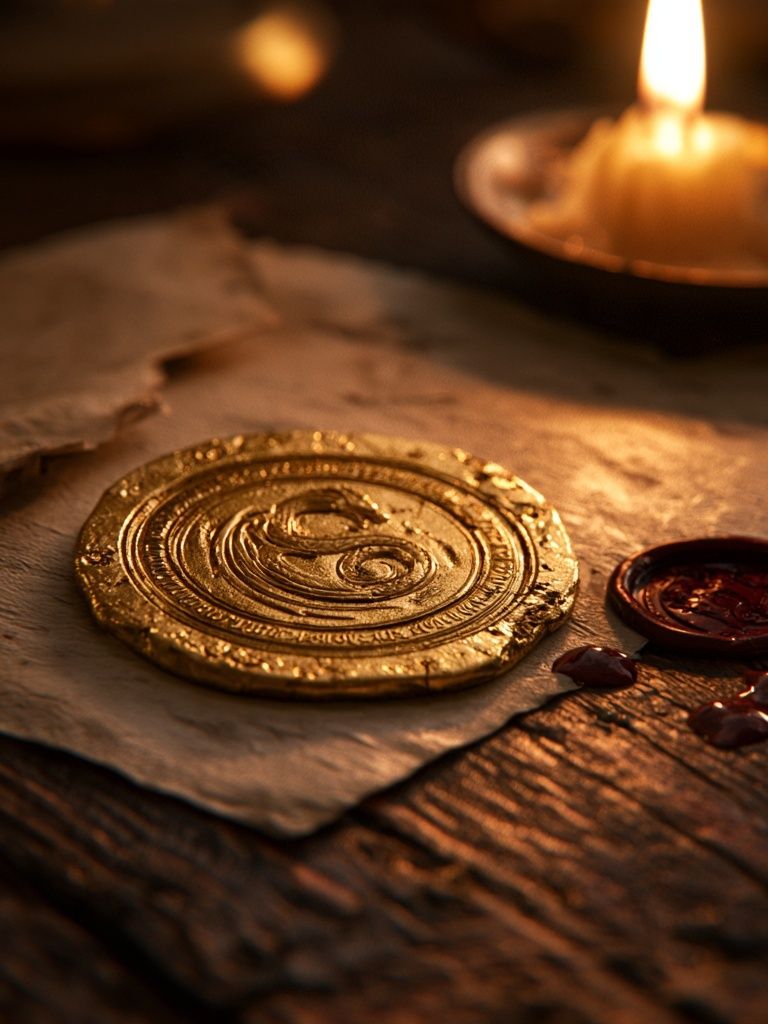 Wax Seal Candlelight Fantasy Print. poster — fine-art art