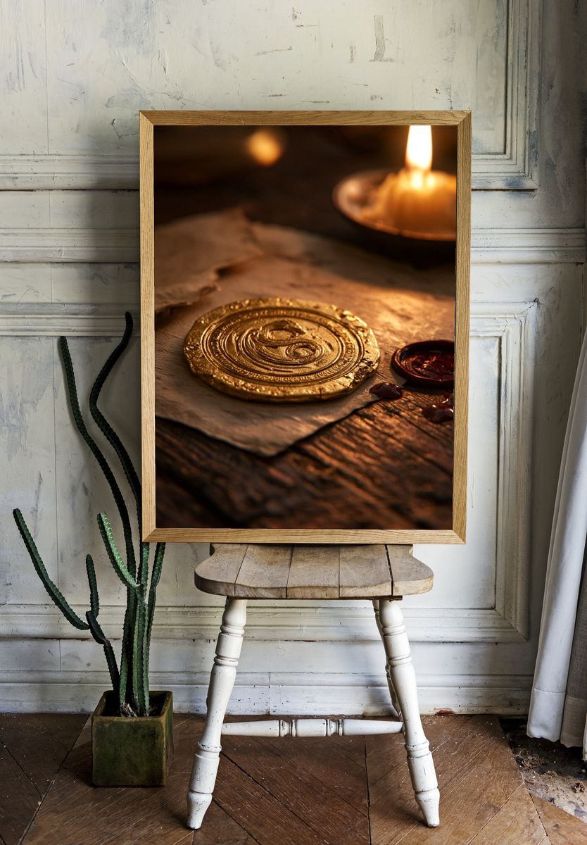 Wax Seal Candlelight Fantasy Print. — room view 1
