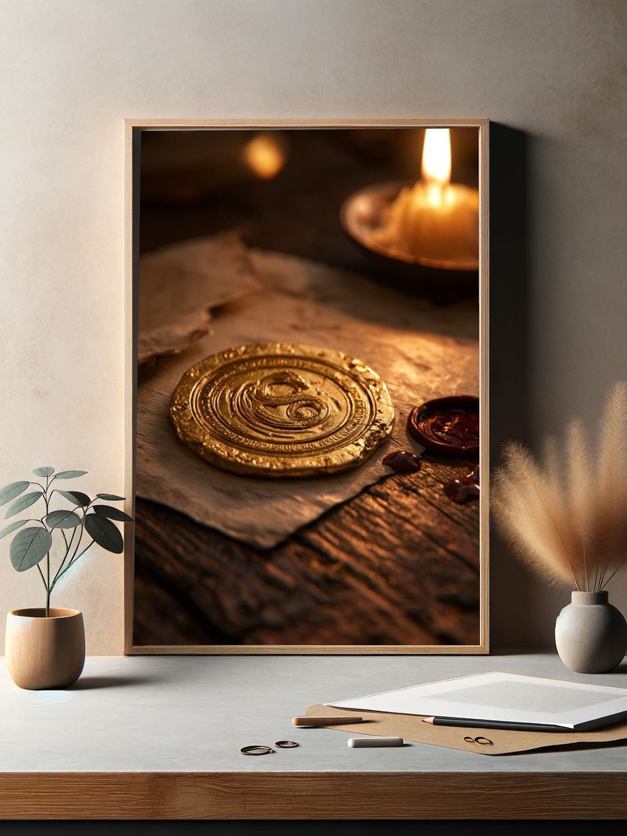 Wax Seal Candlelight Fantasy Print. — room view 2