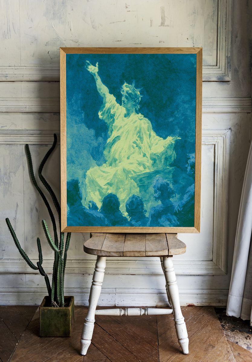 Statue of Liberty Underwater Print. room preview