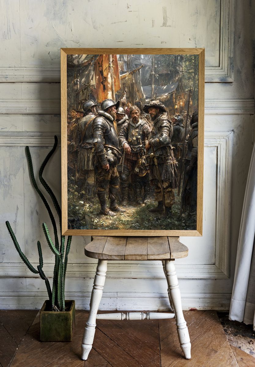 Medieval Soldiers Gathering — Fine-Art Print. room preview