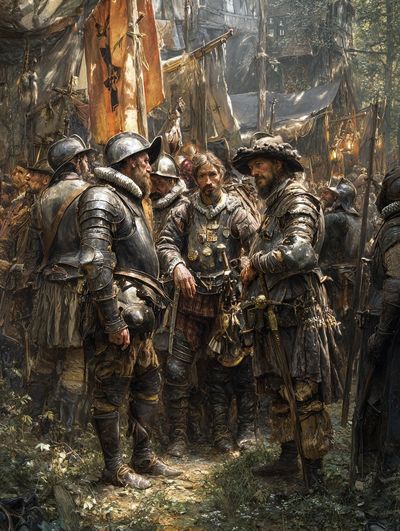 Medieval Soldiers Gathering