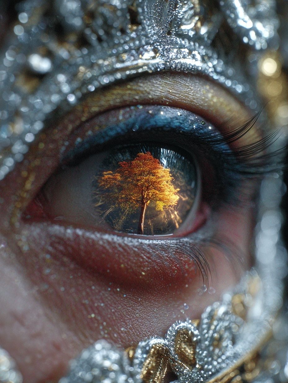 Autumn Tree Eye Surrealism Print. poster detail