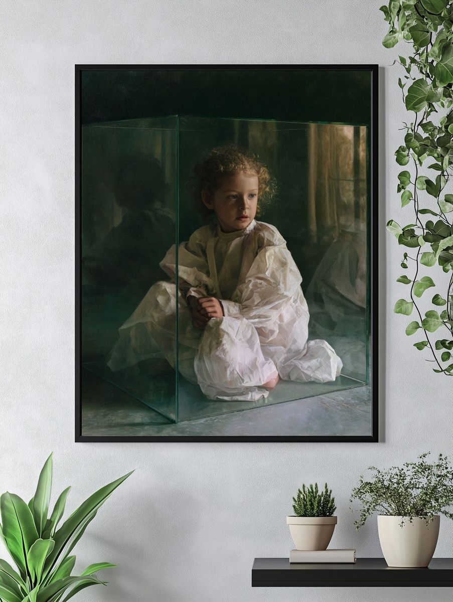 Child in Glass Box Fine-Art Poster. — room view 4