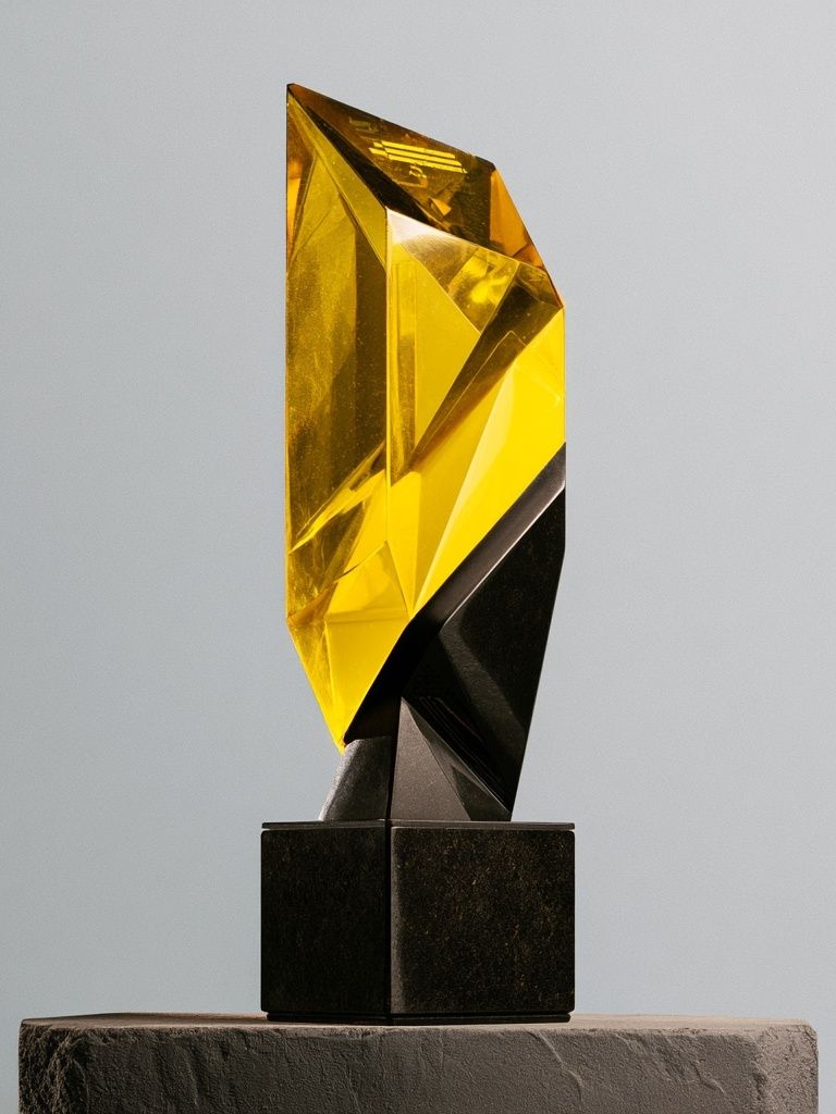 Amber Crystal Sculpture Poster. poster — fine-art art