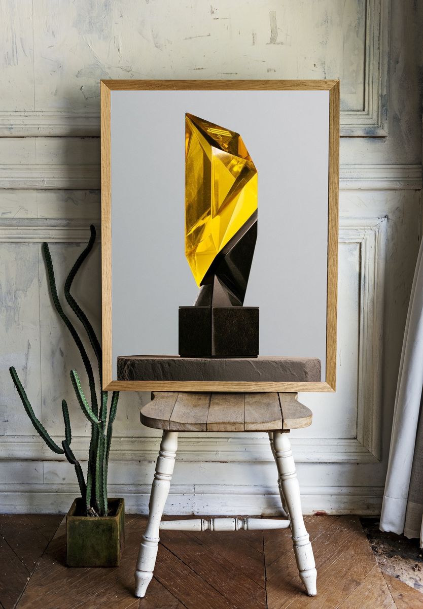 Amber Crystal Sculpture Poster. room preview