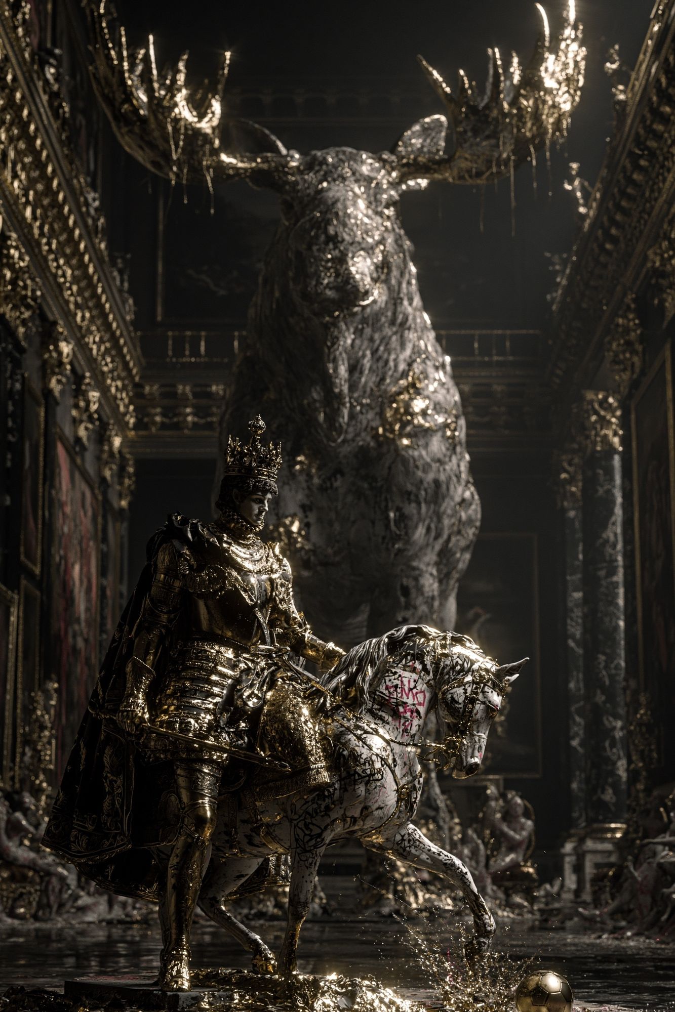 Gilded Knight and Horse Poster. poster detail