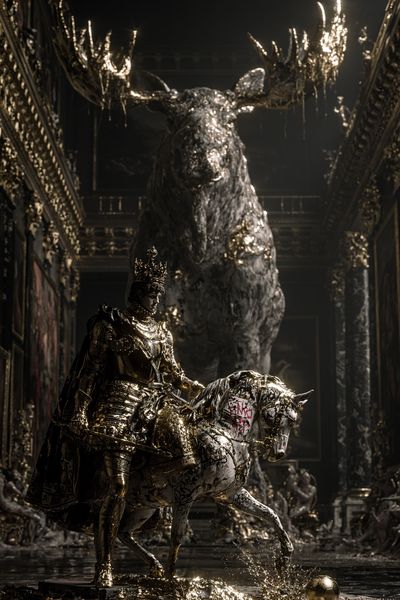 Gilded Knight and Horse Poster.