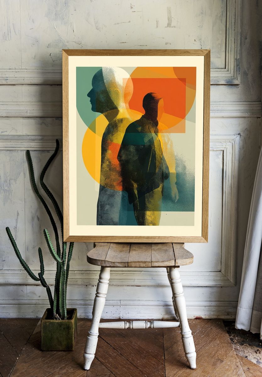 Abstract Human Silhouettes Poster. room preview