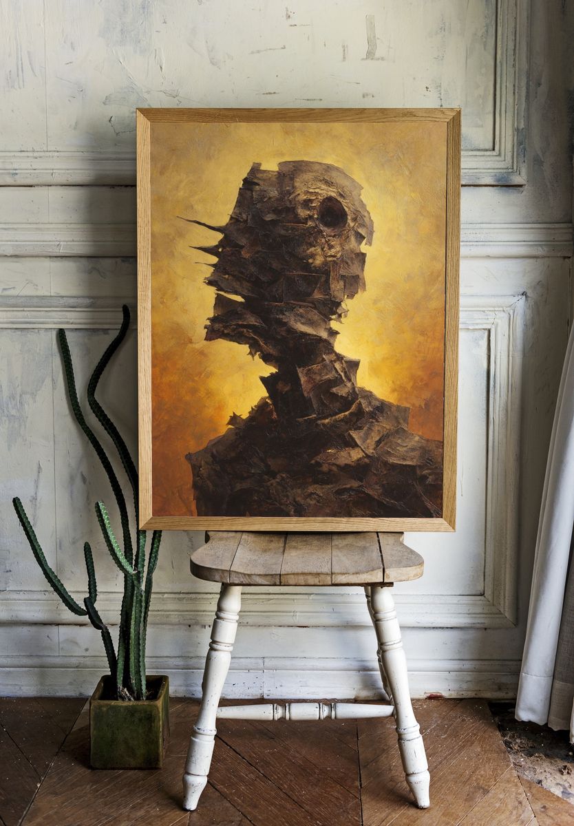Fragmented Figure Surrealism Print. room preview