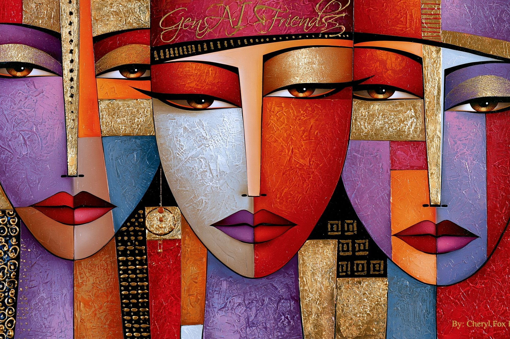 Abstract Faces Fine-Art Poster. poster detail