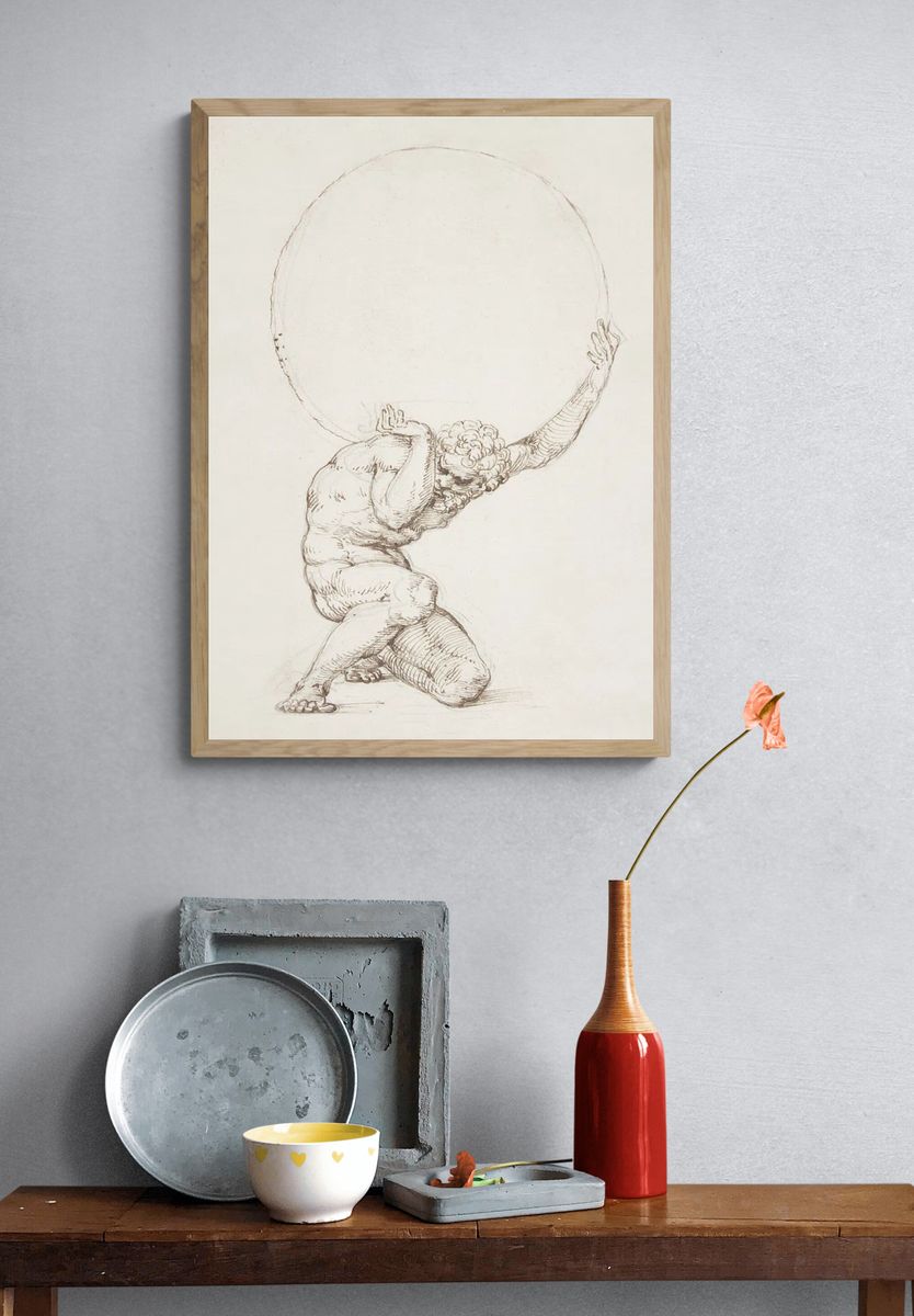 Crouching Figure Atlas (1481–1536), vintage. — room view 3