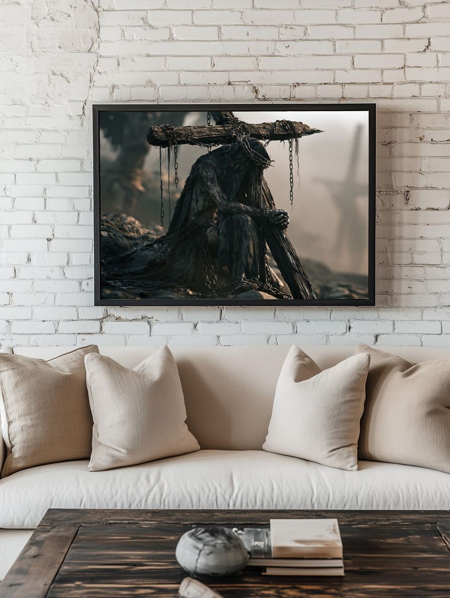 Dark Crucifix Figure Poster. — room view 1