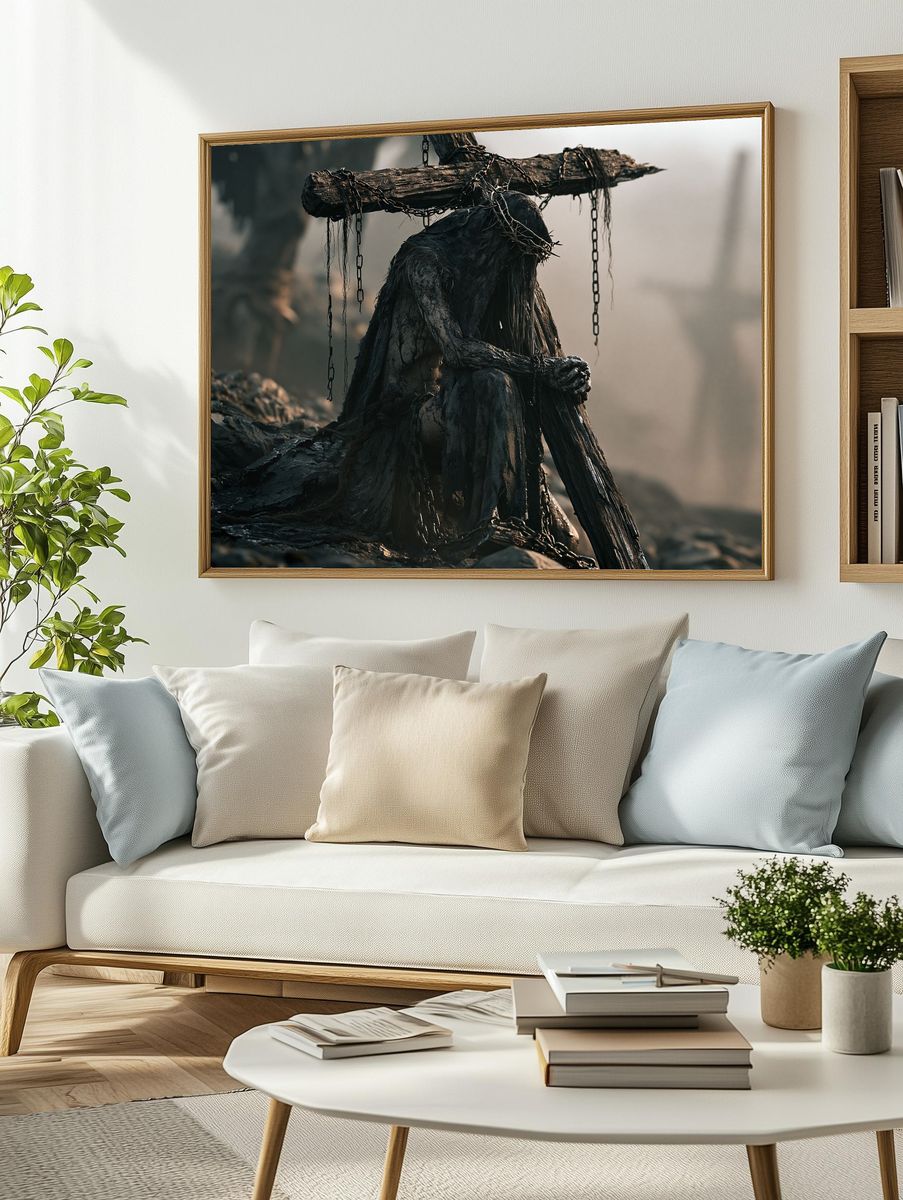Dark Crucifix Figure Poster. — room view 2
