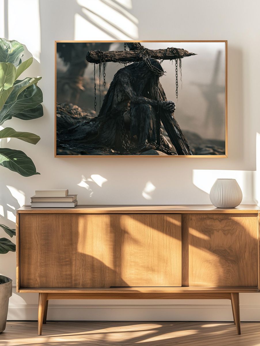 Dark Crucifix Figure Poster. — room view 3