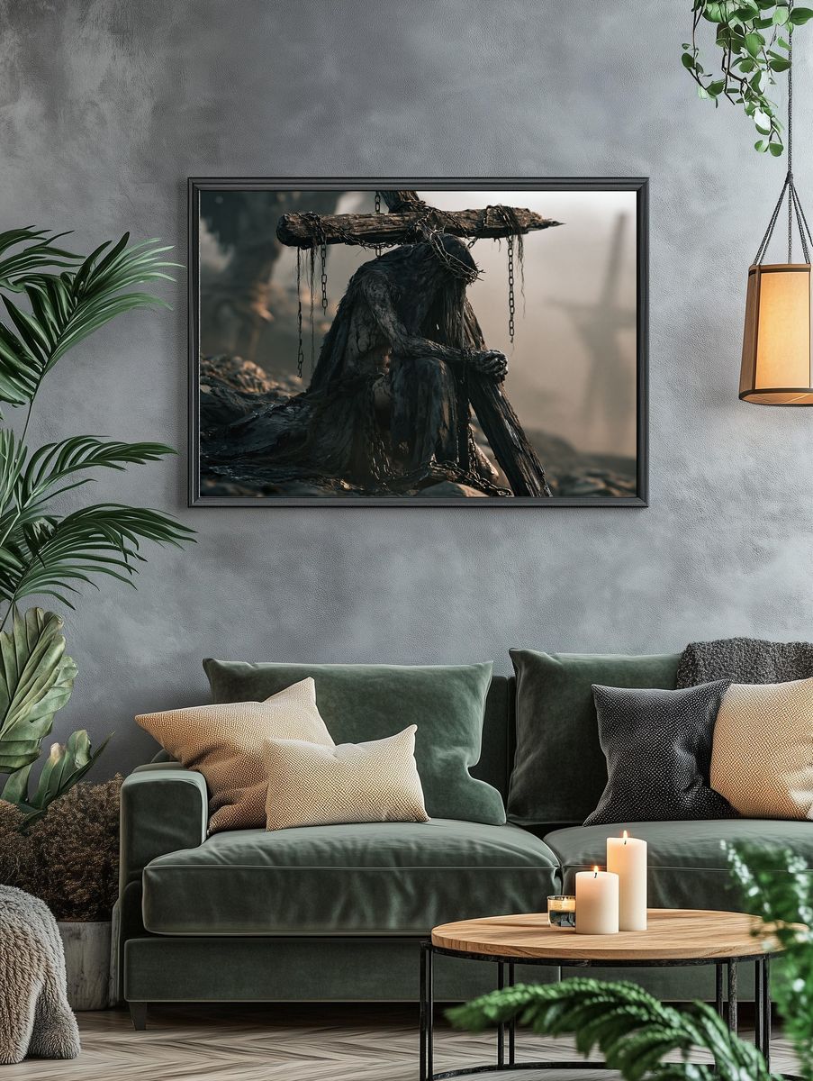 Dark Crucifix Figure Poster. — room view 4