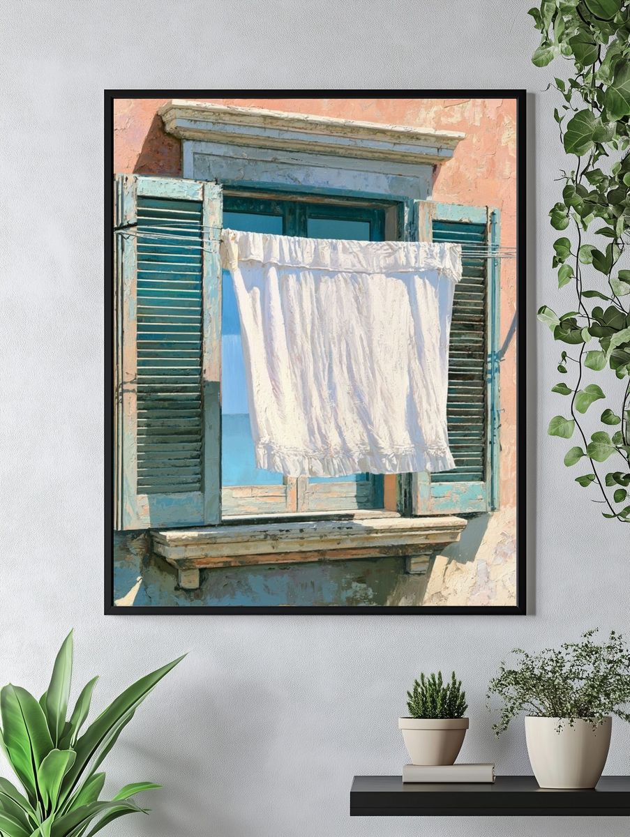 Mediterranean Window Laundry Print. — room view 4