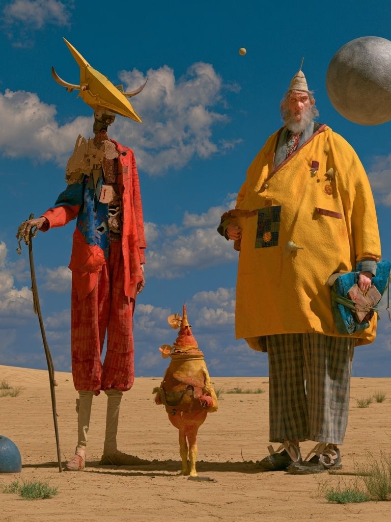 Surreal Desert Figures Fine-Art Print. poster detail