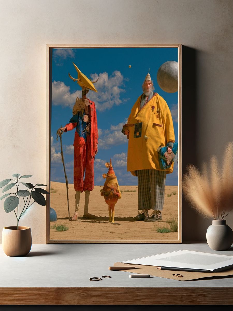 Surreal Desert Figures Fine-Art Print. — room view 2