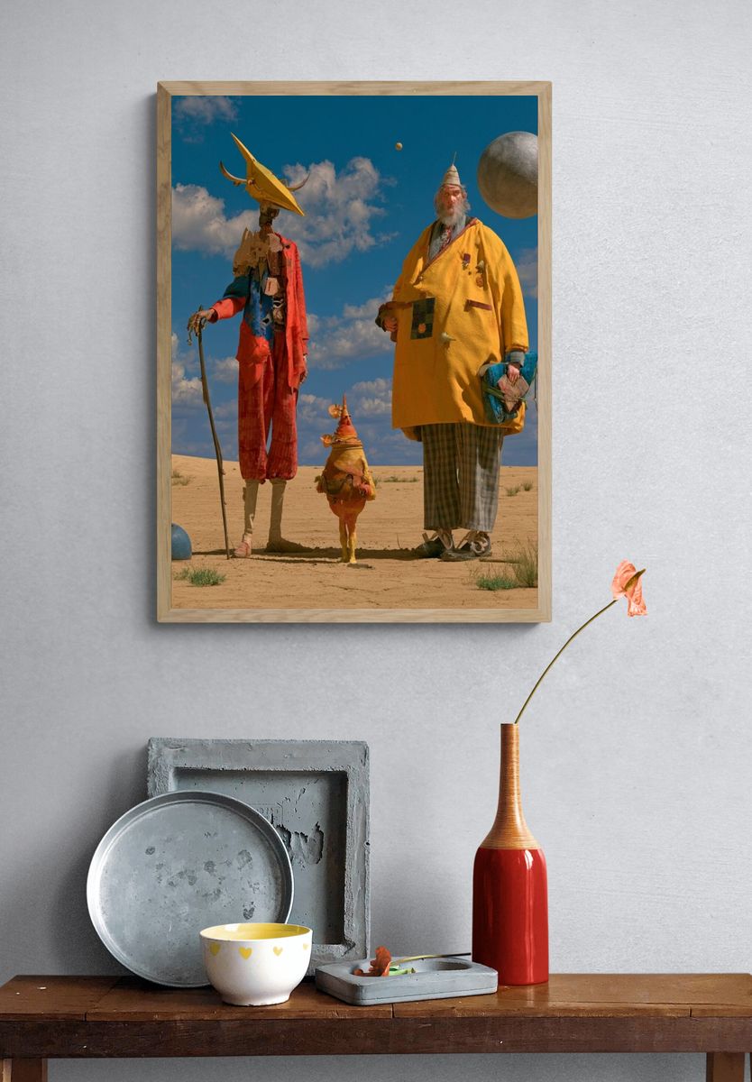 Surreal Desert Figures Fine-Art Print. — room view 3