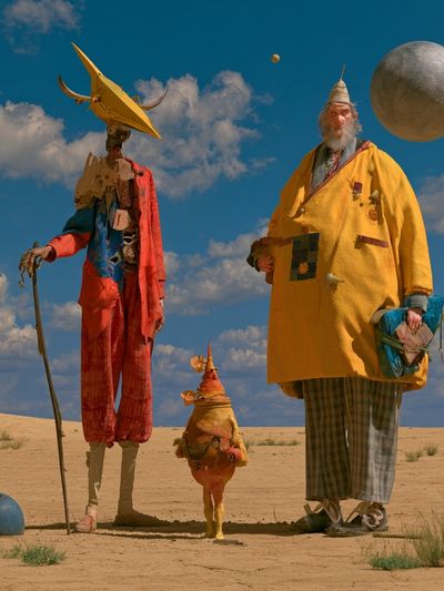 Surreal Desert Figures Fine-Art Print. poster
