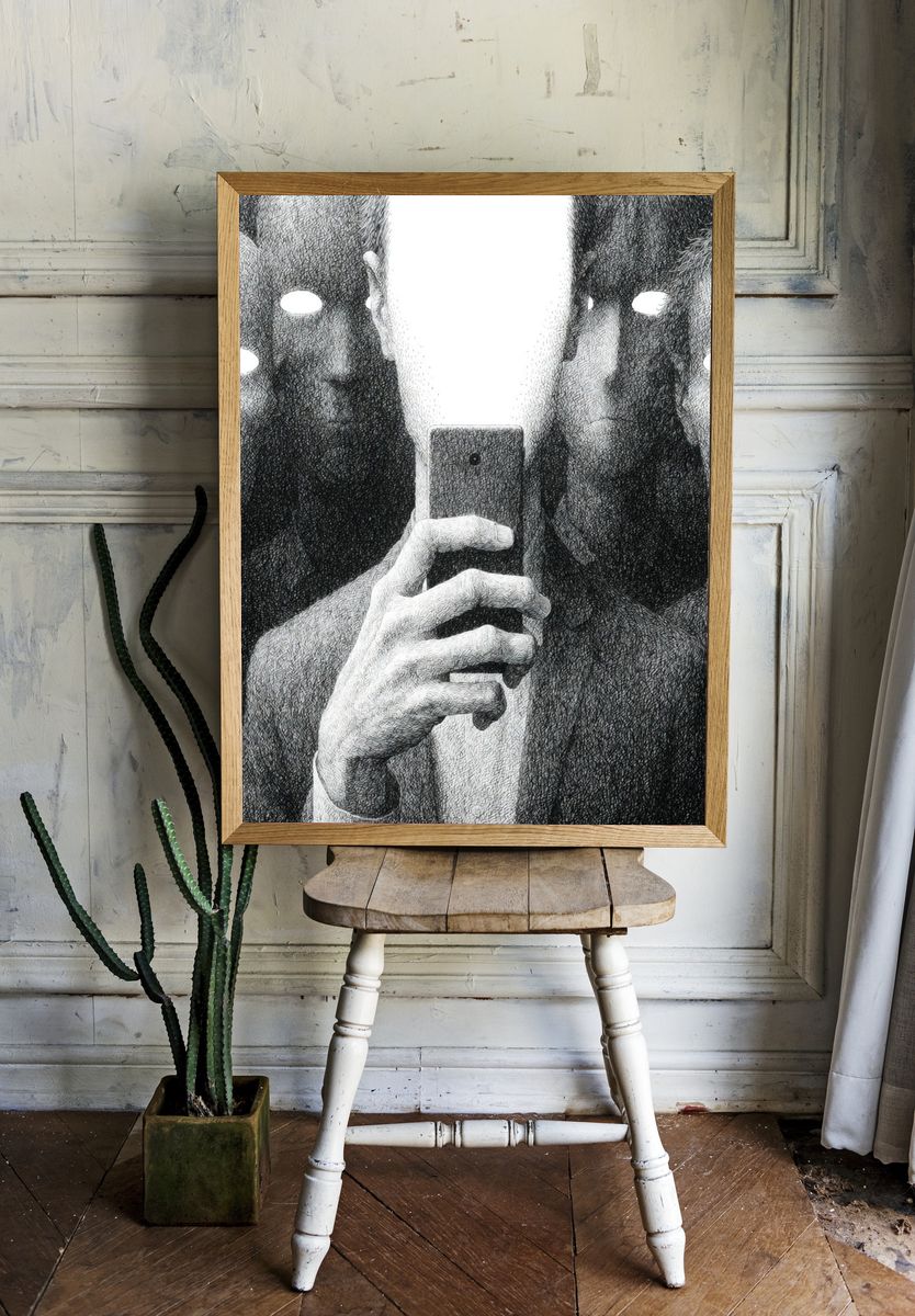 Mirror Selfie Surrealism Print. — room view 1