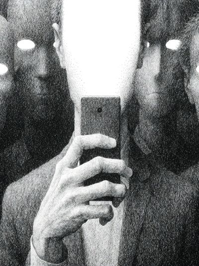 Mirror Selfie Surrealism Print. poster
