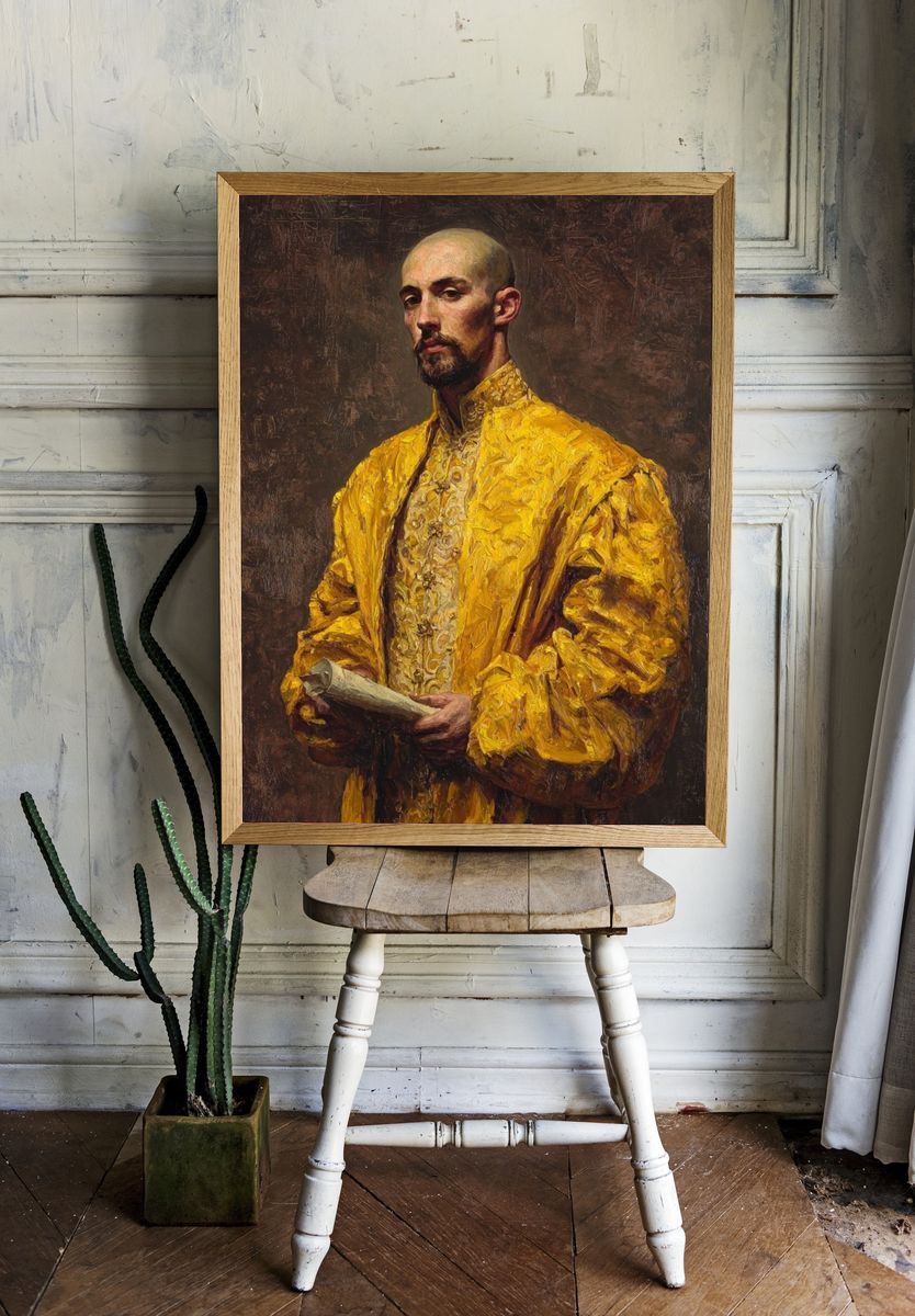 Golden Portrait Fine-Art Print. room preview