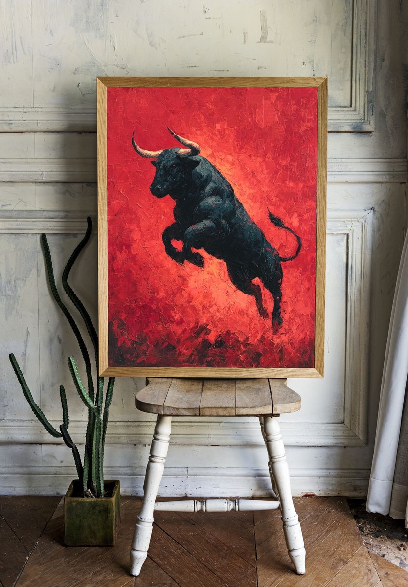 Charging Bull Contemporary Print. — room view 1