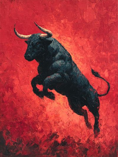 Charging Bull Contemporary Print. poster