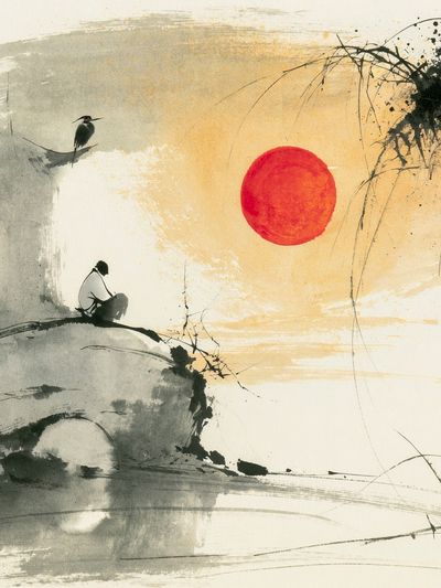 Zen Ink Landscape Poster.