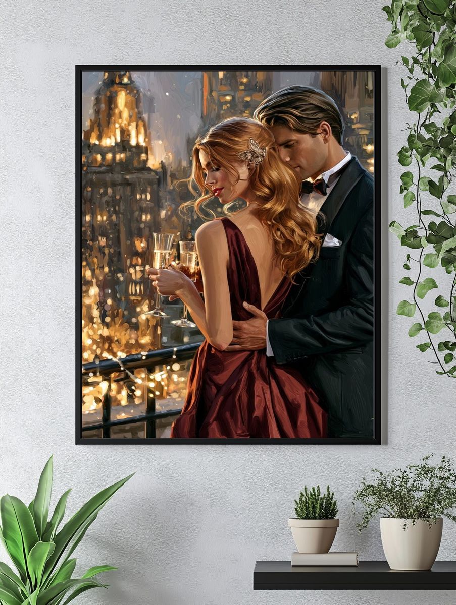 Romantic City Balcony — Fine-Art Print. — room view 4