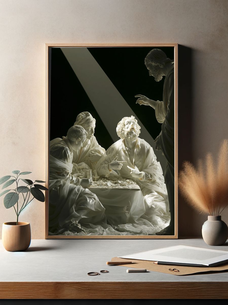 Classical Marble Figures Fine-Art Poster. — room view 2