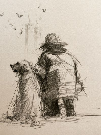 Dog and Child Sketch Poster.