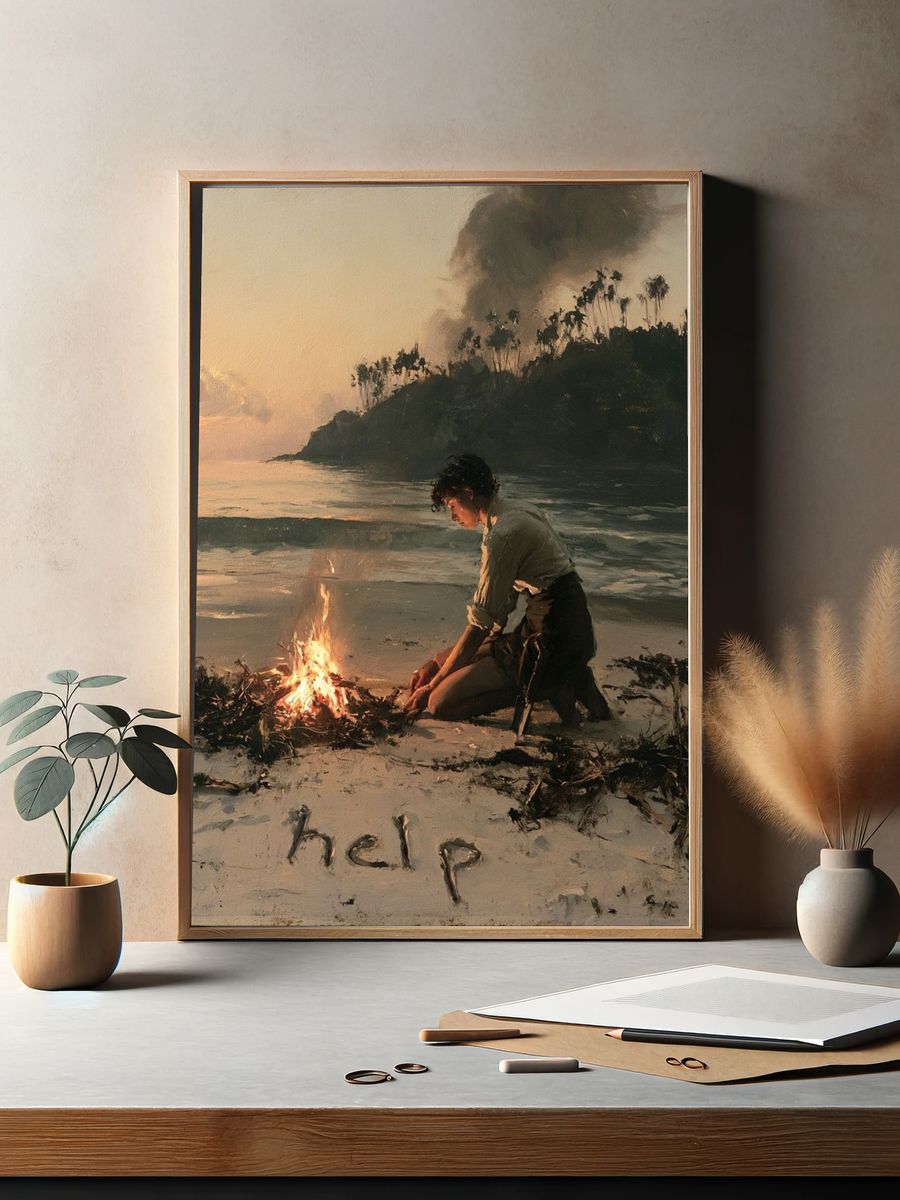 Beach Rescue Fine-Art Poster. — room view 2