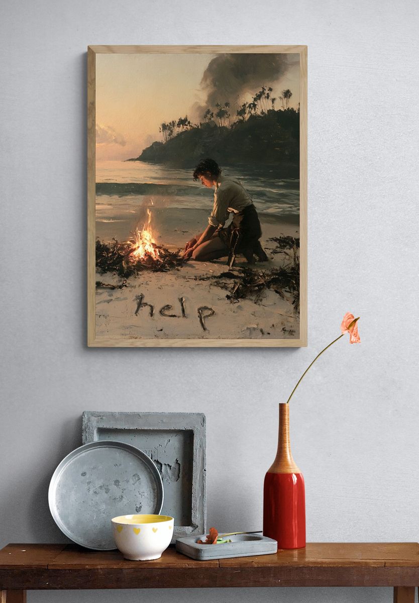 Beach Rescue Fine-Art Poster. — room view 3